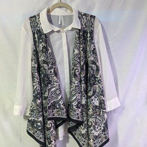 Passport sheer white Blouse the vest